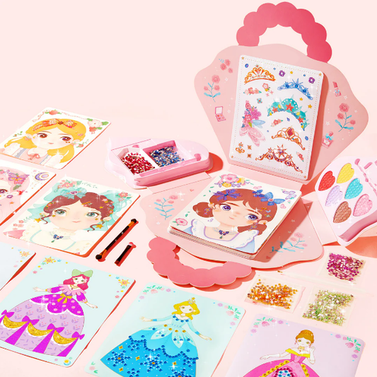 👑 50% RABATT SONDERANGEBOT! ✨ 3-in-1 Prinzessin Ankleid- & Schminkset - Enthält Kronen, Zauberstäbe & Schminke für Kreative Rollenspiele 🧚♀️✨