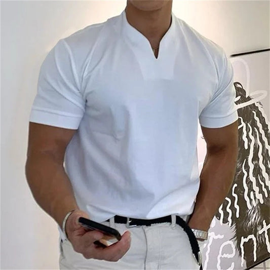 📢📢50 % RABATT! ⏰ Sportliches Herren V-Shirt aus Baumwolle – Ideal für Training & Freizeit