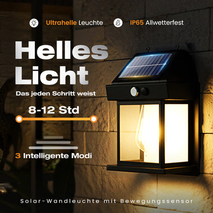 📢📢50% RABATT !!⏰Bewegungs-Sensor Solar-Wandleuchte in Wolfram-Design – automatisch, wetterfest & energieautark. Perfekte Sicherheitsbeleuchtung für Garten und Eingang. 🌞🔋