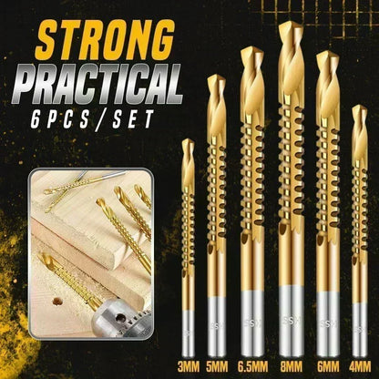 📢📢50% RABATT !!⏰6-teiliges titanbeschichtetes HSS-Zahnbohrer-Set 3–8 mm