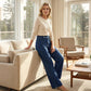 📢📢60 % Rabatt!! ⏰Damenjeans mit hoher Taille und weitem Bein