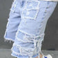 📢📢50 % Rabatt!! ⏰Herren-Ripped-Denim-Shorts mit Fransen-Details