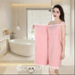 Damen Bademantel aus Coral Fleece – Schnelltrocknend, Atmungsaktiv & Bequem mit Verstellbaren Bändern | Ideal für Dusche, Pool, Yoga | Hautfreundlich & Vielseitig