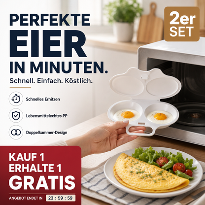 🍳 50% RABATT! Mikrowellen-Eierkocher –  Perfekt für das schnelle Frühstück, Weich- & Hartgekochte Eier in Minuten ✨