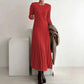 👗Langärmliges Strickkleid für Damen mit Zopfmuster