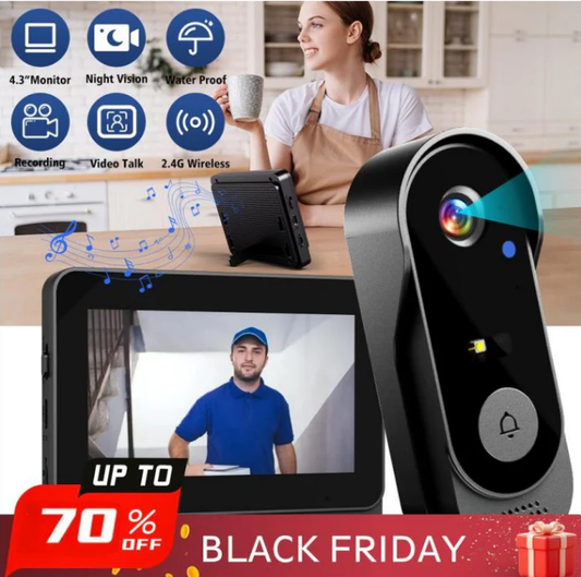 💎 -50% AUF DIE DRAHTLOSE TÜRKLINGEL-KAMERA ! 💎 1080P HD, 170° Weitwinkel, 4,3" Farbmonitor & IPX65 Wetterfest ✨