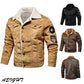 📢📢60 % Rabatt !!!⏰ Herren-Outdoor-Lederjacke mit Fleecefutter ✈️Kostenloser Versand