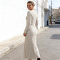 👗Langärmliges Strickkleid für Damen mit Zopfmuster