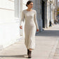 👗Langärmliges Strickkleid für Damen mit Zopfmuster