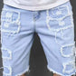 📢📢50 % Rabatt!! ⏰Herren-Ripped-Denim-Shorts mit Fransen-Details