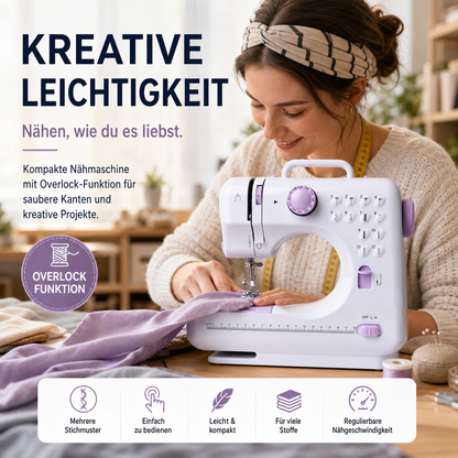 🧵 50% RABATT! 🛍️Multifunktionale Nähmaschine mit Overlock-Stich