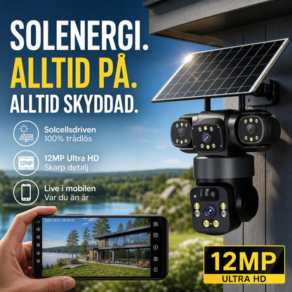 📢📢50% RABATT !!⏰Solarbetriebene Mehrwinkel-Überwachungskamera