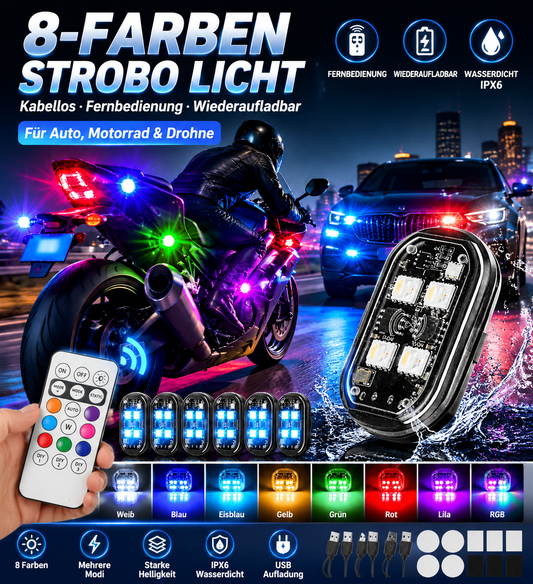 📢📢50% RABATT !!⏰Tragbare LED-Warnleuchte für das Auto mit Fernbedienung