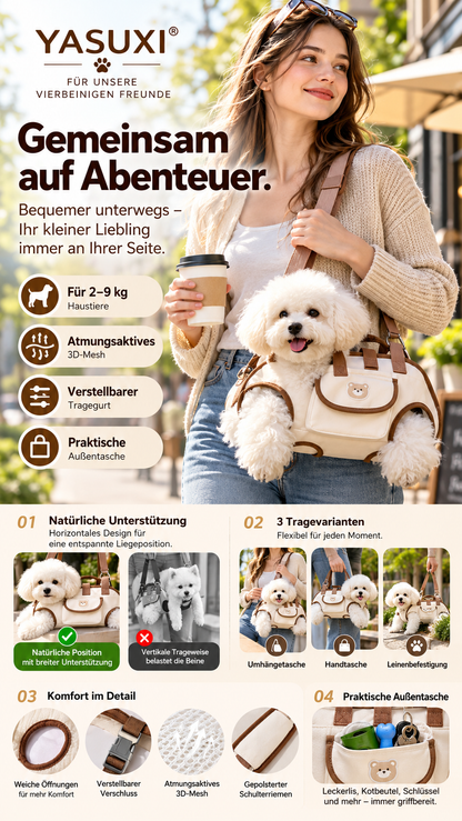 ✨ JETZT 50 % RABATT ✨3-in-1 Haustier-Tragetasche – Atmungsaktiv, ergonomisch & bequem für kleine Hunde und Katzen-Gcom