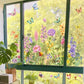 📢📢50 % RABATT!!⏰Bunter Blumenstrauß-Fensteraufkleber🖼️(frei zuschneidbar)
