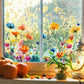 📢📢50 % RABATT!!⏰Bunter Blumenstrauß-Fensteraufkleber🖼️(frei zuschneidbar)