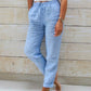 🌸LAST DAY SPECIAL PRICE: ￡12.99!!🌸Women's  Elastic Waist Cotton Linen Casual Pants