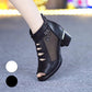 📢📢50% RABATT !!⏰Weiches Leder Damen Stiefeletten mit Netzstoff-Einsatz, Sandalen mit praktischem mittlerem Absatz für jeden Tag