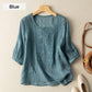 👚40% RABATT! 🌿 Damen Dünnes Stickerei-Shirt aus Atmungsaktiver Baumwolle & Leinen – Leicht & Luftig – Perfekt für Sommer & Urlaub – Kurzarm & Rundhals ✨