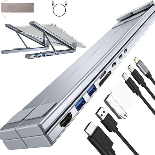 💻 💥60% RABATT! ⚡ 2-in-1 USB-C Dockingstation & Laptopständer – 8 Ports, 4K HDMI & Höhenverstellbar für Mehr Produktivität 🖥️