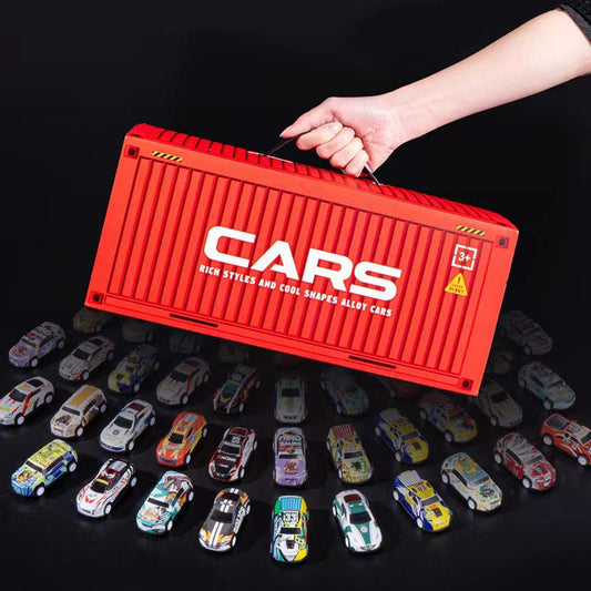 📢📢60 % RABATT!!! ✨48 Mini-Aufziehautos mit integrierter Garage🚗🎪