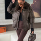 📢📢60 % RABATT !!!🔥Stylische Damen-Pufferjacke mit Kunstfell-Kragen