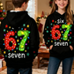 📢📢58% RABATT!!! 🎅Kinder Weihnachts-Kapuzenpullover mit „67“ Grafik-Print
