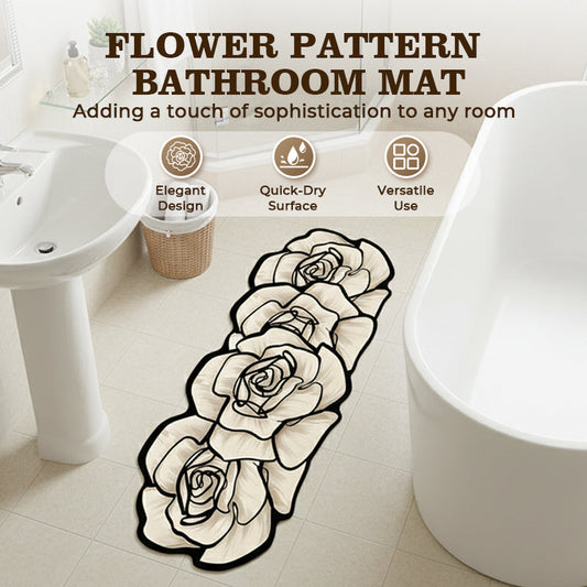 🔥Solange der Vorrat reicht 40 % Rabatt!🎉Blumenmuster-Schnelltrocknende Badematte