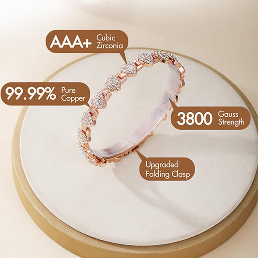📢📢70 % Rabatt!!! 🎅Funkelnde herzförmige Magnetarmbänder aus Kupfer für Damen