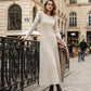 👗Langärmliges Strickkleid für Damen mit Zopfmuster