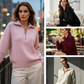 📢📢60 % Rabatt!! ⏰Damen-Pullover mit Viertelreißverschluss