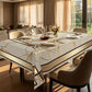 📢📢 50 % RABATT !! ⏰Tischdecke in Marmoroptik – Beige & Goldbraun, Wasserabweisend, Elegant & Modern 🏡✨