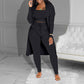 ✨🔥Lässiges 3-teiliges Strickset – Cropped Top, Cardigan & Hose💞