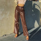Versatile High-Waist Faux Leather Pants