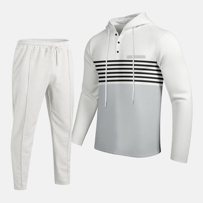 📢📢60 % Rabatt!! ⏰ Herren-Trainingsanzug mit Kapuze und Farbblock-Design 👖