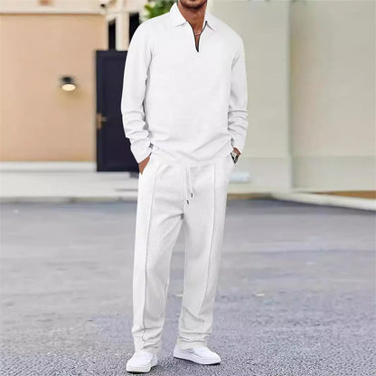 📢📢60 % Rabatt!! ⏰Herren-Set aus Sweatshirt mit Waffelstrick und Hose mit geradem Bein