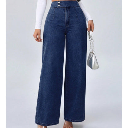 📢📢60 % Rabatt!! ⏰Damenjeans mit hoher Taille und weitem Bein
