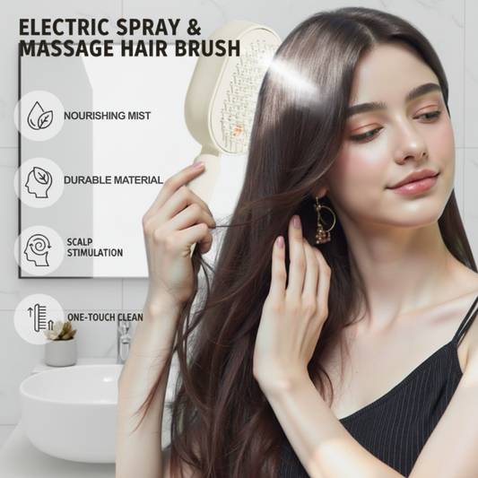 📢📢40% Rabatt  !!⏰ Nur für kurze Zeit ✨Elektrische Spray- und Massage-Haarbürste für sanfte Pflege 💆‍♀️🌿
