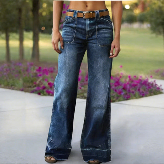 👖Retro-gewaschene, ausgestellte Jeans für Damen🧡