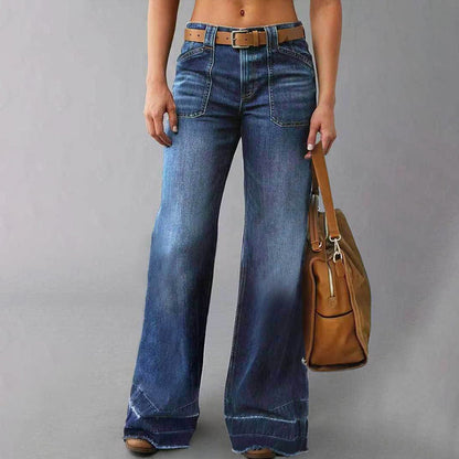 👖Retro-gewaschene, ausgestellte Jeans für Damen🧡