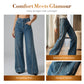Damen Jeans mit Strassbesatz und weitem Bein