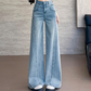 Damen Jeans mit Strassbesatz und weitem Bein