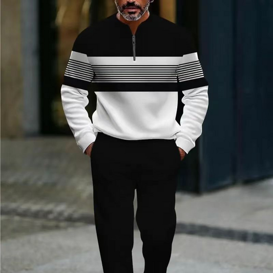 📢📢60 % RABATT!!⏰Herren-Set mit Grafikprint – Pullover und Hose