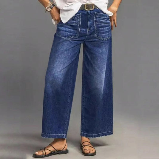 📢📢60% Rabatt!! ⏰Damen Casual High-Rise Weitbeinjeans
