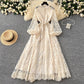 📢📢50 % Rabatt!! ⏰Vintage besticktes Kleid mit Laternenärmeln