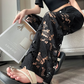Women’s Spliced Hot Rhinestones Printing Hollow Pants