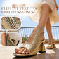 💎 50% RABATT! 💎 Elegante Peep-Toe-Sandalen mit Absatz für Damen – Gewebte Struktur, Stabiler Blockabsatz & Atmungsaktives Design 👠🌿