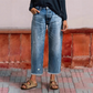 📢📢35% RABATT !!⏰Damen-Retro-Cropped-Straight-Leg-Jeans👖