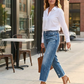 📢📢35% RABATT !!⏰Damen-Retro-Cropped-Straight-Leg-Jeans👖