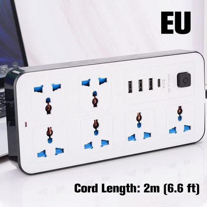 📢📢50% RABATT !!⏰Mehrfachsteckdose mit langer Verlängerungsschnur – USB-Ports inklusive, Überspannungsschutz & kompaktes Design 📱